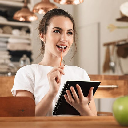 Yahenda Spiral Notebook Bulk A5 Journal Lined 8.3'' x 5.5'' Writing Composition Paper Small Notepad Subject Notebook for Students Office Business Back to School Supplies(Black,180 Pcs)