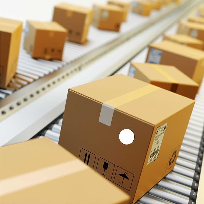 PARLAIM 1 Inch Round Permanent Adhesive Color-Code Dot Stickers, 1000 Stickers Roll Dispenser Box White Circle Labels