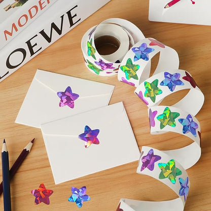 500PCS Multi-Color Star Stickers for Kids Reward, 1 inch Holographic Star Stickers for DIY, Crafts, Behavior Chart, Student Planner, School and Classroom Teacher Supplies, 8 Colors