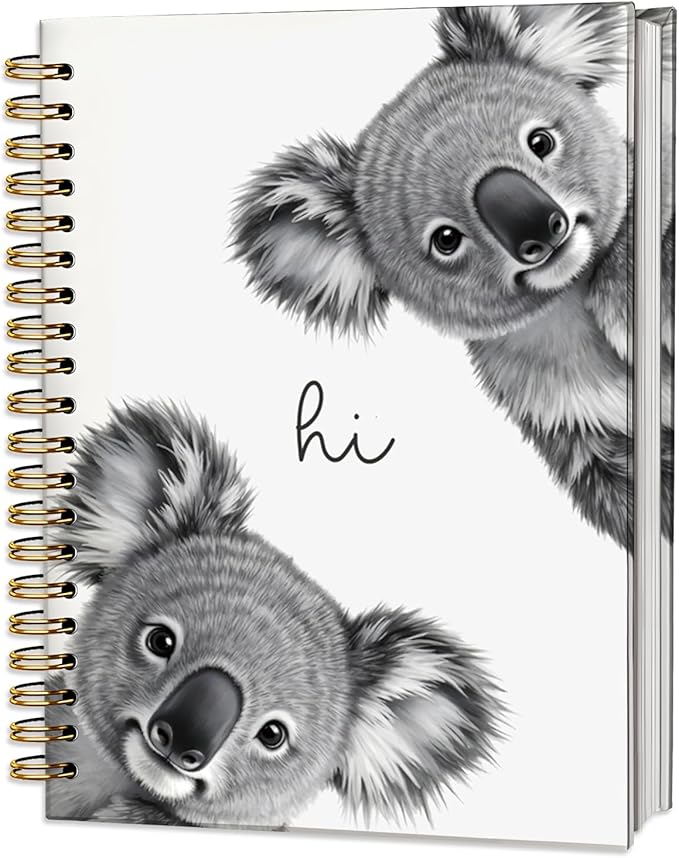 Cute Koala Notebook Journal,Cute Animal Notebook Journal for School Women Teen Girls Kids,Gifts for Koala Lovers,Hardcover Spiral Notebooks for Work Notes Journaling,5.5x8.3 Inch