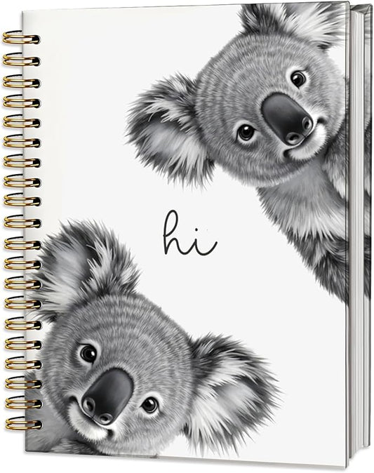 Cute Koala Notebook Journal,Cute Animal Notebook Journal for School Women Teen Girls Kids,Gifts for Koala Lovers,Hardcover Spiral Notebooks for Work Notes Journaling,5.5x8.3 Inch