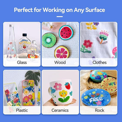 Arrtx Acrylic Paint Pens Basic Series 30B Colors,Brush Tip Acrylic Pens Markers for Rock Painting Wood Ceramic Glass Canvas Metal Plastic Fabric Stone and DIY Project