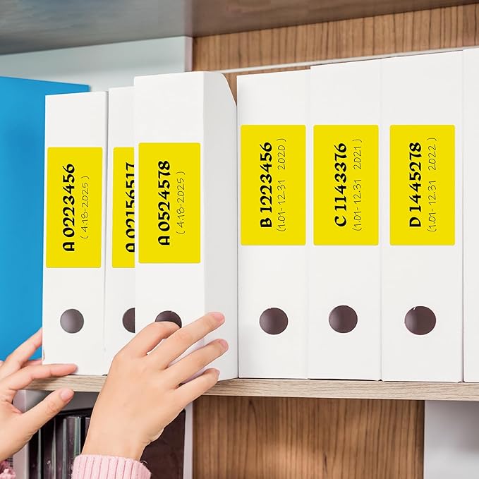 Rectangular Color Coding Packing Labels 3X5 Inch 250 Per Roll, Yellow Moving Stickers for Boxes Color Coded, Packing Labels Stickers for Inventory Warehouse