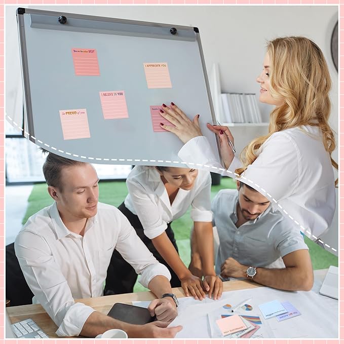 Yinder 12 Pcs Employee Appreciation Sticky Notes Xmas Gift Bulk Motivation Note Pads Mini Inspirational Note Gift for Teacher Nurse Staff Coworker Office Supply 3 x 3'' (Appreciation,Aesthetics)