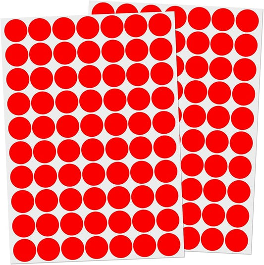 1400 PCS Colored Dot Stickers Round Color Coding Labels Polka Circle Dot Label Sticker for Office,Classroom,Papers Etc (Red, 3/4 inches)