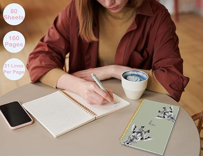 Giraffe Notebook Journal,Green Cute Animal Notebook Journal for School Women Teen Girls Kids,Gifts for Giraffe Lovers,Hardcover Spiral Notebooks for Work Notes Journaling,5.5x8.3 Inch