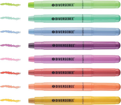 DIVERSEBEE Bible Highlighters and Pens No Bleed, 8 Pack Assorted Colors Gel Highlighters Set, Cute Bible Markers Study Journaling School Supplies and Accessories (Sorbet)