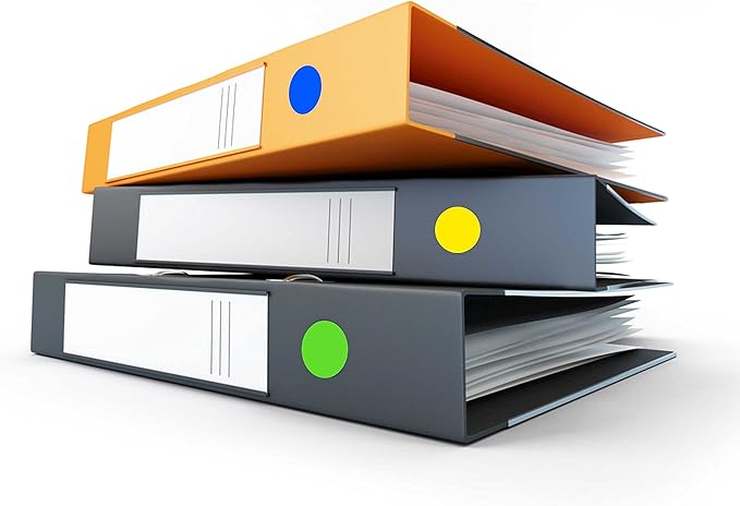 PARLAIM 6 Rolls 6000PCS 1 inch Round Color Coding Circle Dot Labels, 6 Color- Coding Label Sticker for Home Office Classroom