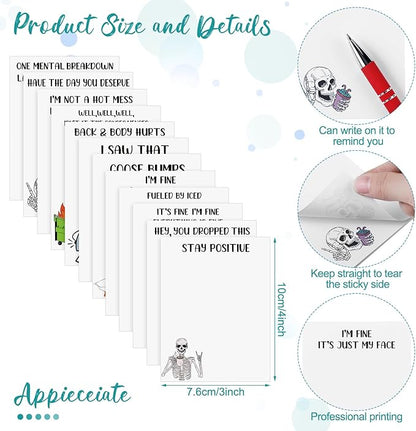 Geyee 24 Pcs Amusing Nurse Sticky Notes with Funny Pens Fun Notepads for Adults Coworkers Nurse 3 x 4 Inch to Do List Notepads with Sayings Pen for Lab Week Gifts Teacher Office Supplies