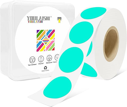 1 Inch Circle Dot Stickers 1000 PCS Color Coding Thermal Labels Dots Writable Printable Small Round Stickers for Office, Classroom, Inventory, Garage, Organizing Storage, Watercolor Green