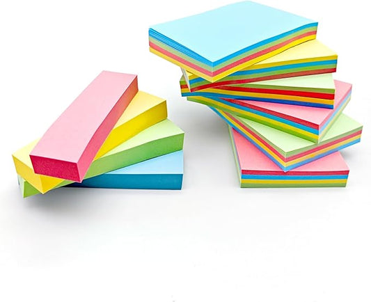 AIMI Sticky Notes Bright Colors Self-Stick Note Pads, Repositionable Adhesive Easy to Post for Writing Home, Office, School Notebook (1000 Sheets)