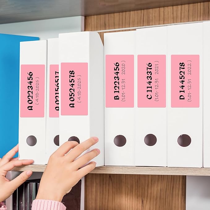 Rectangular Color Coding Moving Labels 3X5 Inch 250 Per Roll, Pink Moving Stickers for Boxes Color Coded, Packing Labels Stickers for Inventory Warehouse