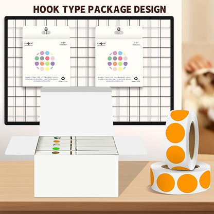PARLAIM 1 Inch Round Color-Code Dot Stickers,10000per/10 Rolls dots Label Dispenser Box, Orange Circle Stickers Label for Office Home (Orange)