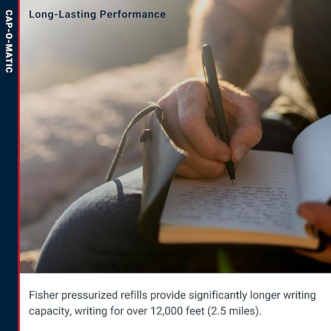 Fisher Space Pen Military Cap-O-Matic Space Pen, Ballpoint, Black Ink, Non-Reflective, Brass, Matte Black, Made in the USA