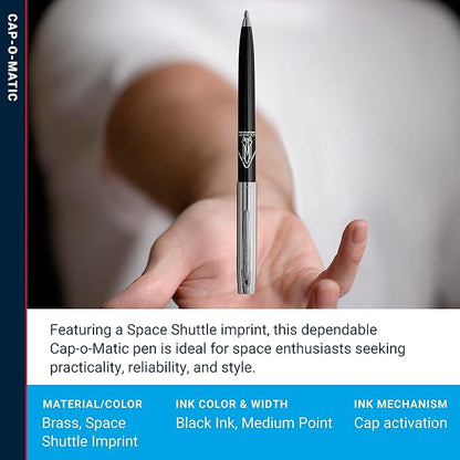 Fisher Space Pen Cap-O-Matic Space Pen, Space Shuttle Imprint, Ballpoint, Black Ink