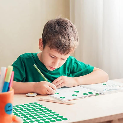 1400 PCS Colored Dot Stickers Round Color Coding Labels Polka Circle Dot Label Sticker for Office,Classroom,Papers Etc (Green, 3/4 inches)