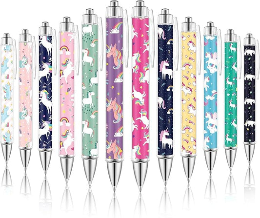 12 Pcs Christmas Animal Lover Gift Unicorn Ballpoint Pens Gifts for Women Girls Retractable 1.0 mm Black Ink Pen School Office Supplies Unicorn Party Favor for Teacher Students Birthday