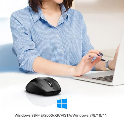 TECKNET Bluetooth Mouse, 4800 DPI Wireless Mouse, 2-Year Battery 6 Adjustable DPI, 6 Buttons Compatible with Laptop/Windows/Computer - Black