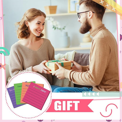 Yinder 24 Pcs Inspirational Sticky Notes Christmas Stocking Stuffers Motivational Sticky Notes Pad Employee Appreciation Gift Bulk for Teacher Nurse Coworker Office 3 x 3'' (Funny,Bright Color)