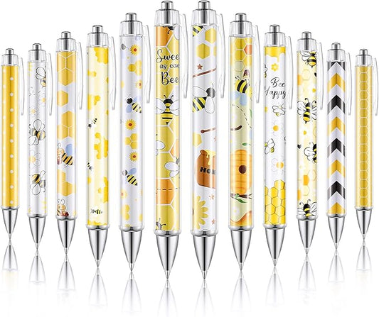12 Pcs Christmas Bee Pens Gifts Inspirational Cute Ballpoint Pens Bulk Motivational Employee Appreciation Black 1.0 mm Black Ink Pen for Birthday Animal Lover Thank You Gifts