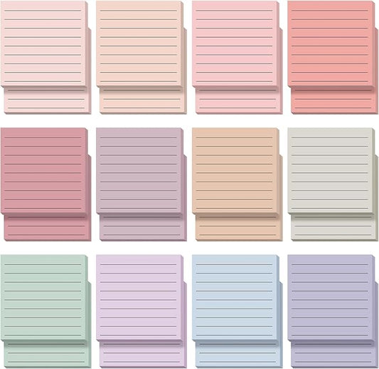 Yinder 24 Pcs Inspirational Sticky Notes Christmas Stocking Stuffers Motivational Sticky Notes Pad Employee Appreciation Gift Bulk for Teacher Nurse Coworker Office 3 x 3'' (No Words,Aesthetics)