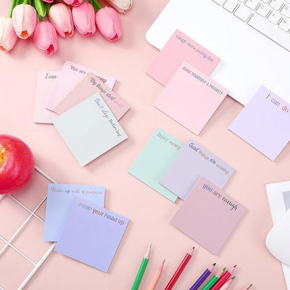 Yinder 24 Pcs Inspirational Sticky Notes Christmas Stocking Stuffers Motivational Sticky Notes Pad Employee Appreciation Gift Bulk for Teacher Nurse Coworker Office 3 x 3'' (Inspire,Aesthetics)