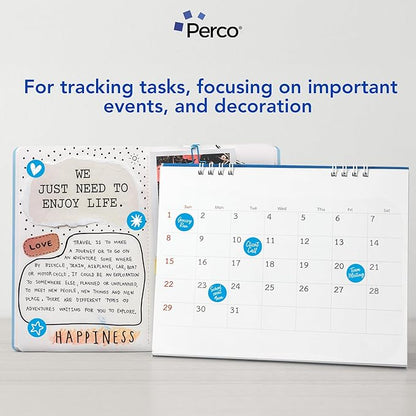 Perco Light Blue 1-Inch Round Circle Dot Sticker Labels with Easy Peel Perforation - 1,000 Labels per Roll - Strong Adhesion, Vibrant Colors for Organizing, Crafting & More - Made in USA