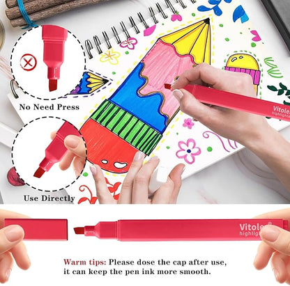 Aesthetic Highlighters, 8 Pack Assorted Colors,Pastel Highlighters Set, Bible Journaling Highlighter for Marker, Colored School Supplies