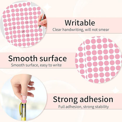 Starboling Dot Stickers - 1/2 Inch Pink Circle Labels, 1400pcs Writable Color Coding, Round Labels for Office, Classroom, Garage Sale