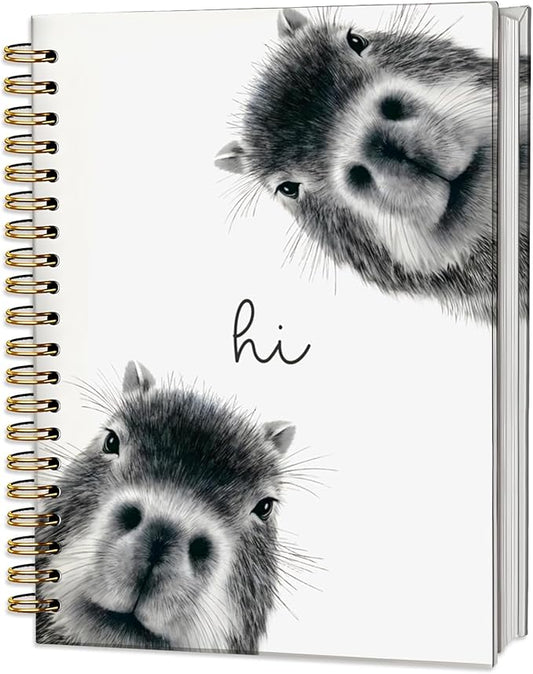 Capybara Notebook Journal,Cute Animal Notebook Journal for School Women Teen Girls Kids,Gifts for Capybara Lovers,Hardcover Spiral Notebooks for Work Notes Journaling,5.5x8.3 Inch