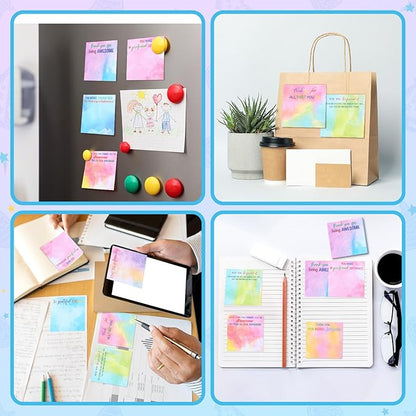 Yinder 24 Pcs Employee Appreciation Sticky Notes Xmas Gift Bulk Motivation Note Pads Mini Inspirational Note Gift for Teacher Nurse Staff Coworker Office Supply 3 x 3'' (Appreciation,Watercolour)