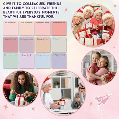 Yinder 24 Pcs Inspirational Sticky Notes Christmas Stocking Stuffers Motivational Sticky Notes Pad Employee Appreciation Gift Bulk for Teacher Nurse Coworker Office 3 x 3'' (Inspire,Aesthetics)