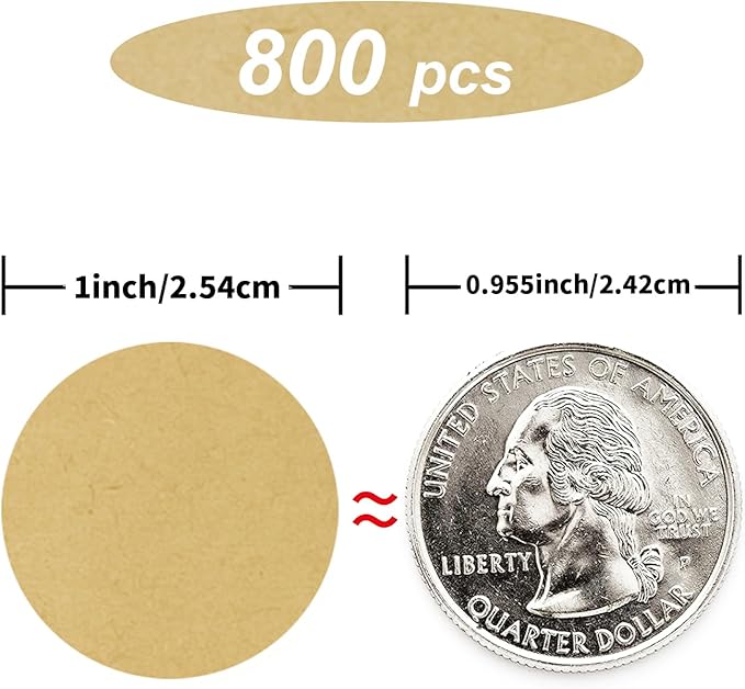 Starboling Dot Stickers,800Pcs 1inch Kraft Paper Round Color Coding,Can Writing for Office,Student Classroom and Other Scenarios