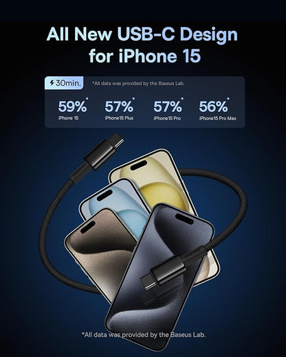 Baseus 65W USB C Charger Block & 100W USB C Cable 2-Pack