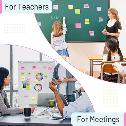 Sticky Notes 3x3 Inches, 8 Pads, 800 Sheets, 8 Color Sticky Note Pads, Premium Sticky Pads, Sticky Notes Bulk, Self-Stick Note Pads, 100 Sheets/pad