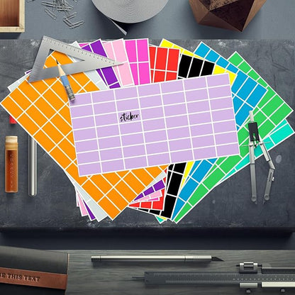 YSHIHE Colored Label Stickers,Rectangular Color Coding Stickers 1.57 x 0.75 Inch (40mm x 19mm),12 Assorted Colors for Inventory Organize, File Classification - 1176 Pack