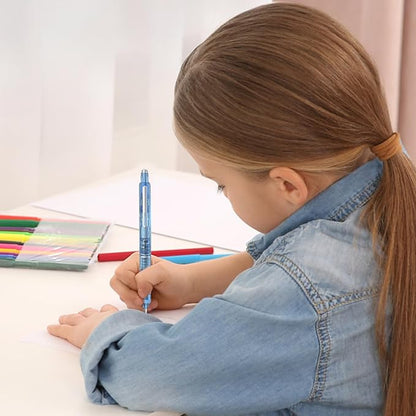 0.38mm Retractable Fountain Pen - Smooth Writing, Leak Proof Design, Comes with 5 Refillable Ink Cartridges | Writing Tool for Notebook Art Sketching School Office Journaling Creative Use