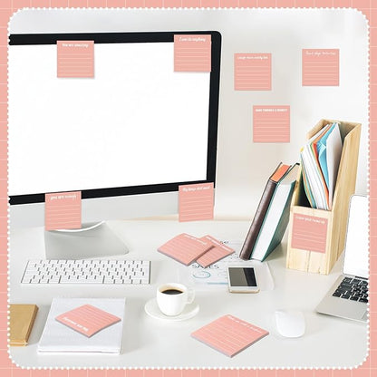 Yinder 24 Pcs Inspirational Sticky Notes Christmas Stocking Stuffers Motivational Sticky Notes Pad Employee Appreciation Gift Bulk for Teacher Nurse Coworker Office 3 x 3'' (Inspirational,Rose Gold)