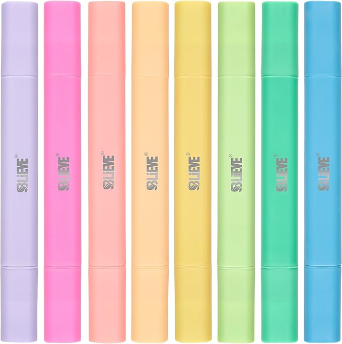 BLIEVE- Aesthetic Bible Highlighters No Bleed Through Assorted Colors, Cute Highlighter Dual Tip For Journaling Supplies And School Accessories, Bible Highlighters And Pens No Bleed (VIBRANT)