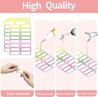 STARLIBOO Removable Labels, Removable Colored Labels Stickers,1x3 Inch Rectangular Stickers, Water/Oil/Tear Resistant for Food Containers/Classroom/Storage (8 Colors, 240 Labels)