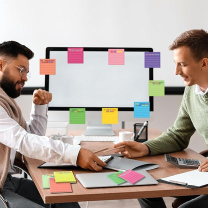 Yinder 24 Pcs Inspirational Sticky Notes Christmas Stocking Stuffers Motivational Sticky Notes Pad Employee Appreciation Gift Bulk for Teacher Nurse Coworker Office 3 x 3'' (Mental Health,Dark Color)