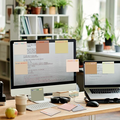 Yinder 24 Pcs Inspirational Sticky Notes Christmas Stocking Stuffers Motivational Sticky Notes Pad Employee Appreciation Gift Bulk for Teacher Nurse Coworker Office 3 x 3'' (Thank You,Boho)