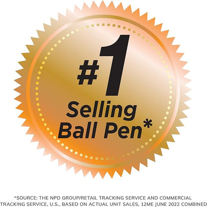 BIC Round Stic Xtra Life Black Ballpoint Pens, Medium Point (1.0mm), 10-Count Pack of Bulk Pens, Flexible Round Barrel for Writing Comfort, No. 1 Selling Ballpoint Pens