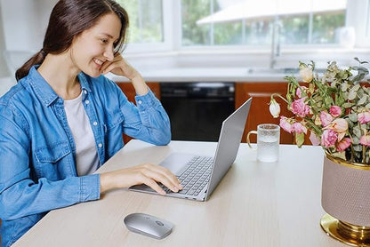 Lenovo 600 Bluetooth Silent Mouse, Blue Optical Sensor, Adjustable DPI, 4 Button, Microsoft Swift Pair, Windows, Chrome, GY50X88832, Gray