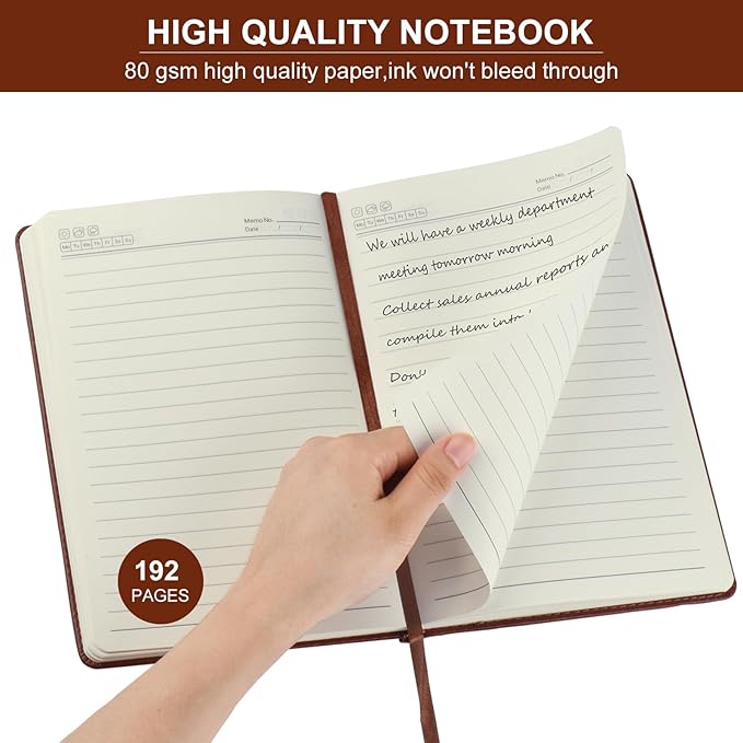 ZCZN 6 Pack Lined Journal Notebooks, 192 Pages A5 Hardcover Leather Journals for Work,Writing,School & Travel, College Ruled Journaling Notebooks for Notes Taking,Diary Journal(Black+Brown+Grey)*2