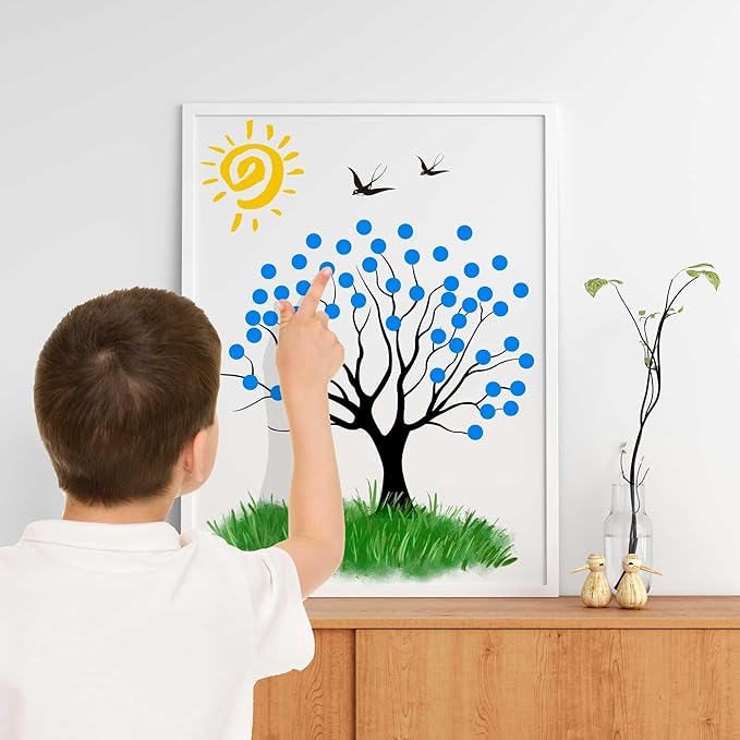 1000PCS Blue Colored Dot Stickers Round Coding Circle Label Stickers 0.5 inch Label in Dispenser Box for Office Classroom