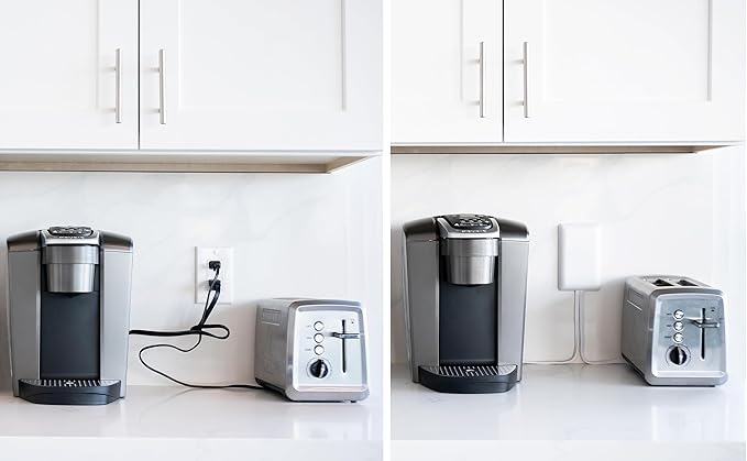 Sleek Socket Original & Patented Ultra-Thin Outlet Concealer with Cord Concealer Kit, Flat Extension Cord with Multi Outlets Power Strip, Ideal for Home Improvement, Hide Bulky and Messy Cords