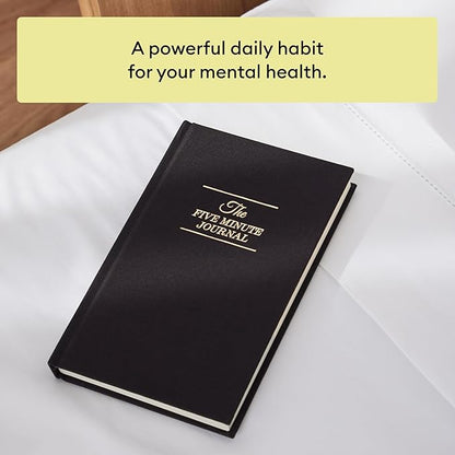 Intelligent Change The Five Minute Journal, Original Daily Gratitude Journal 2025, Reflection & Manifestation Journal for Mindfulness, Undated Daily Journal with Gold Foiling, Plastic-Free, Black