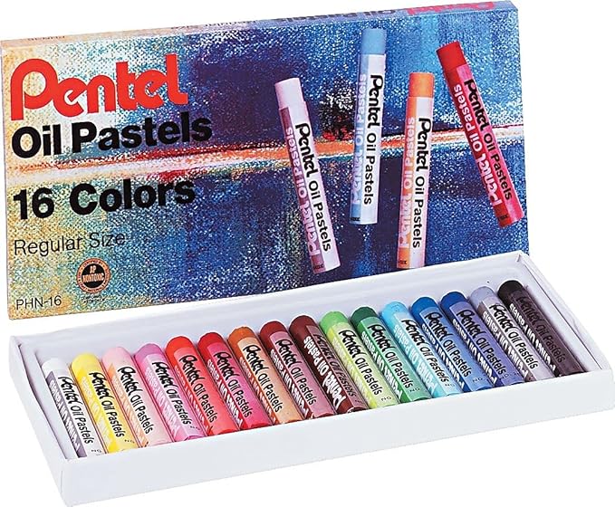 Pentel Arts Oil Pastels, 16 Color Set (PHN-16)