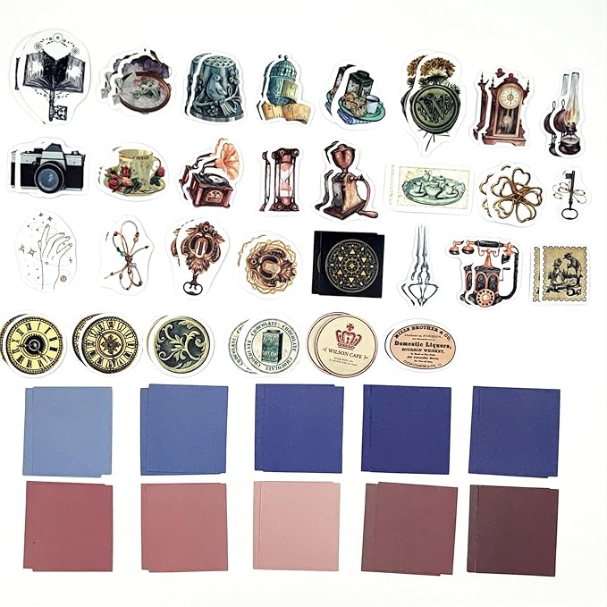 200PCS Vintage Scrapbooking Supplies Pack, Aesthetic Scrapbook Sticker Paper Art Journaling Kit for Bullet Junk Journals,Planner,Cottagecore Decor Gifts (Space)